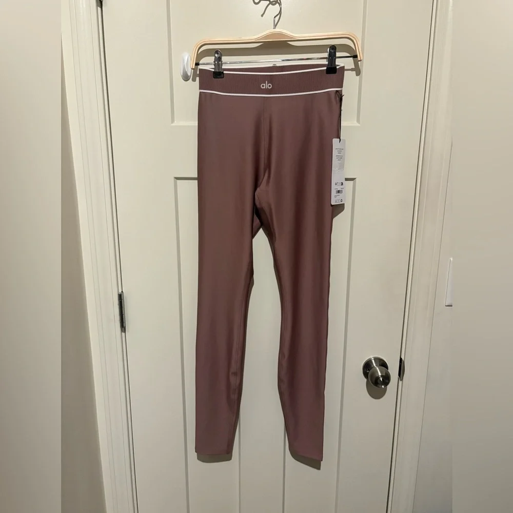 ALO Yoga Airlift High-Waist Alignment Legging Small Smoky Quartz/White NWT
